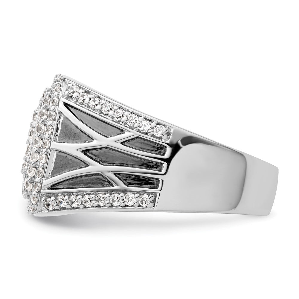 14K White Gold Lab Grown VS/SI FGH Dia Side Design Men's Ring