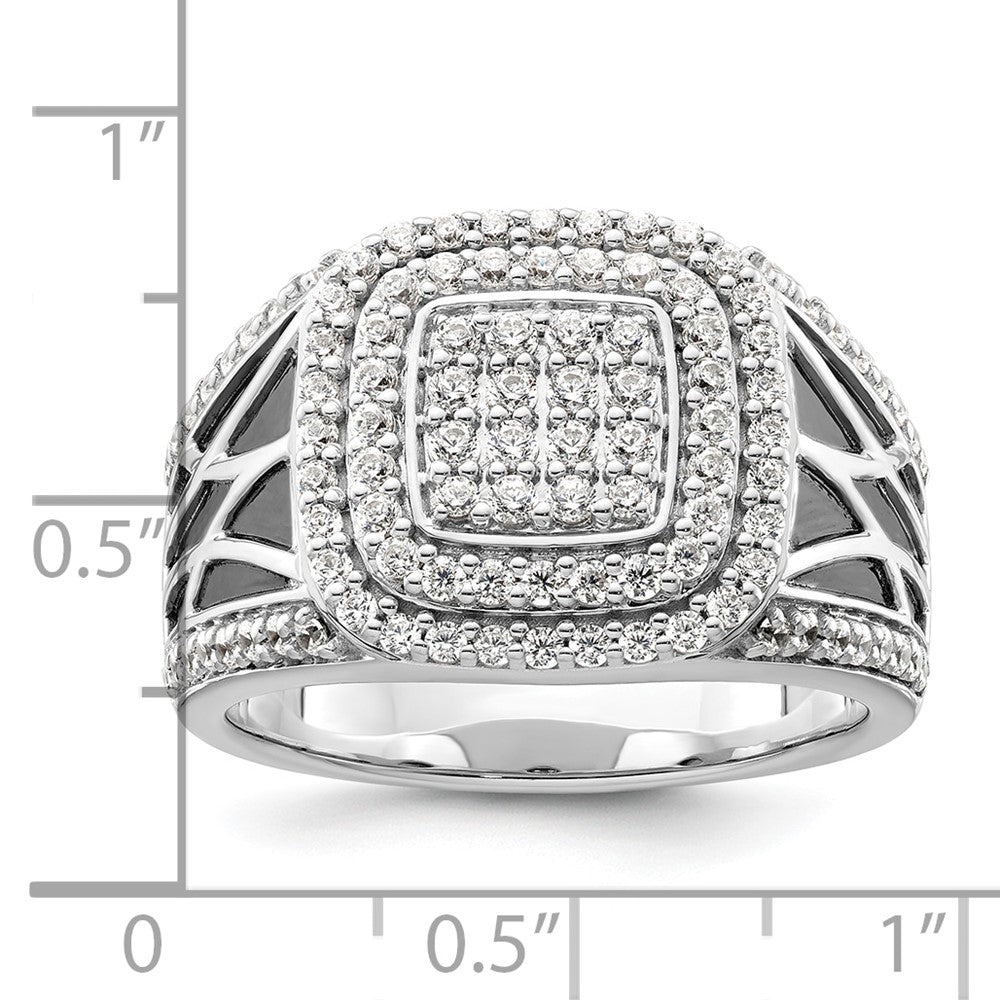 14K White Gold Lab Grown VS/SI FGH Dia Side Design Men's Ring