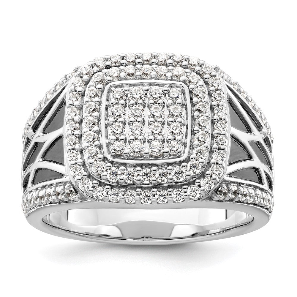 14K White Gold Lab Grown VS/SI FGH Dia Side Design Men's Ring