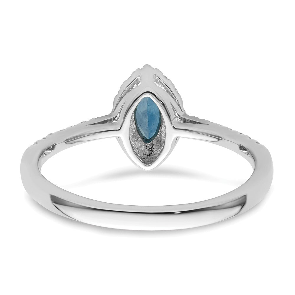 14K White Gold Lab Grown VS/SI FGH Dia and Blue Topaz Ring