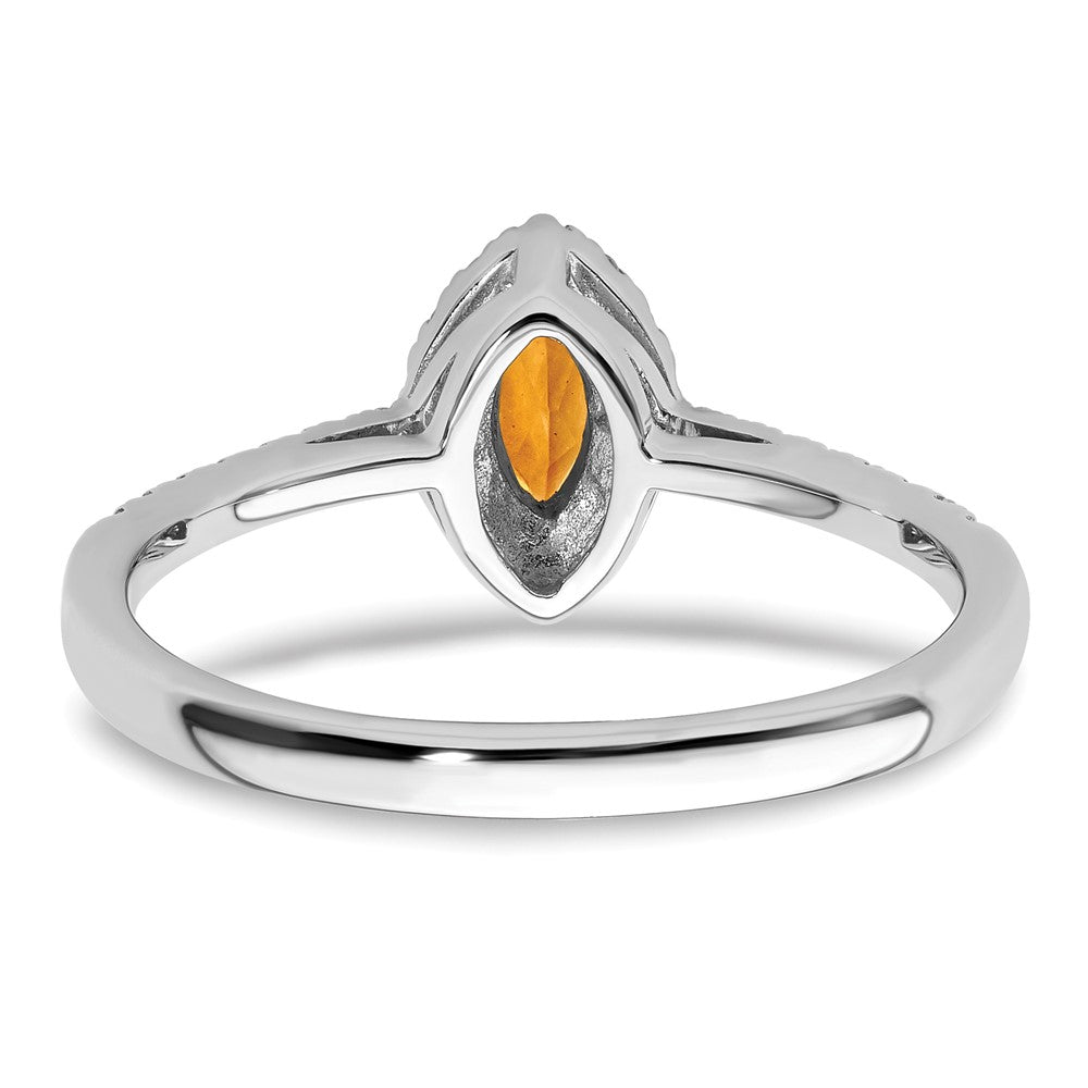 14K White Gold Lab Grown VS/SI FGH Dia and Citrine Ring