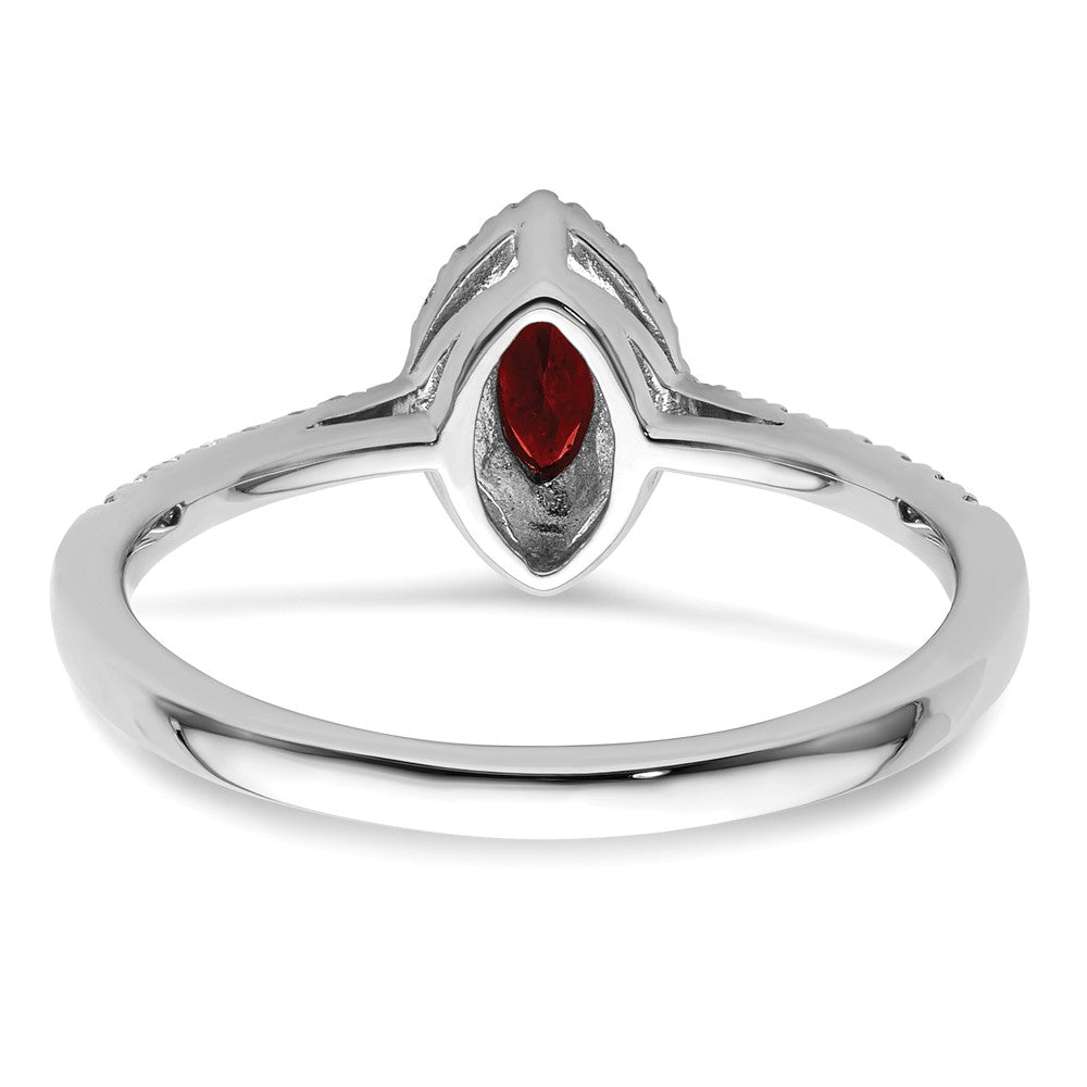 14K White Gold Lab Grown VS/SI FGH Dia and Garnet Ring