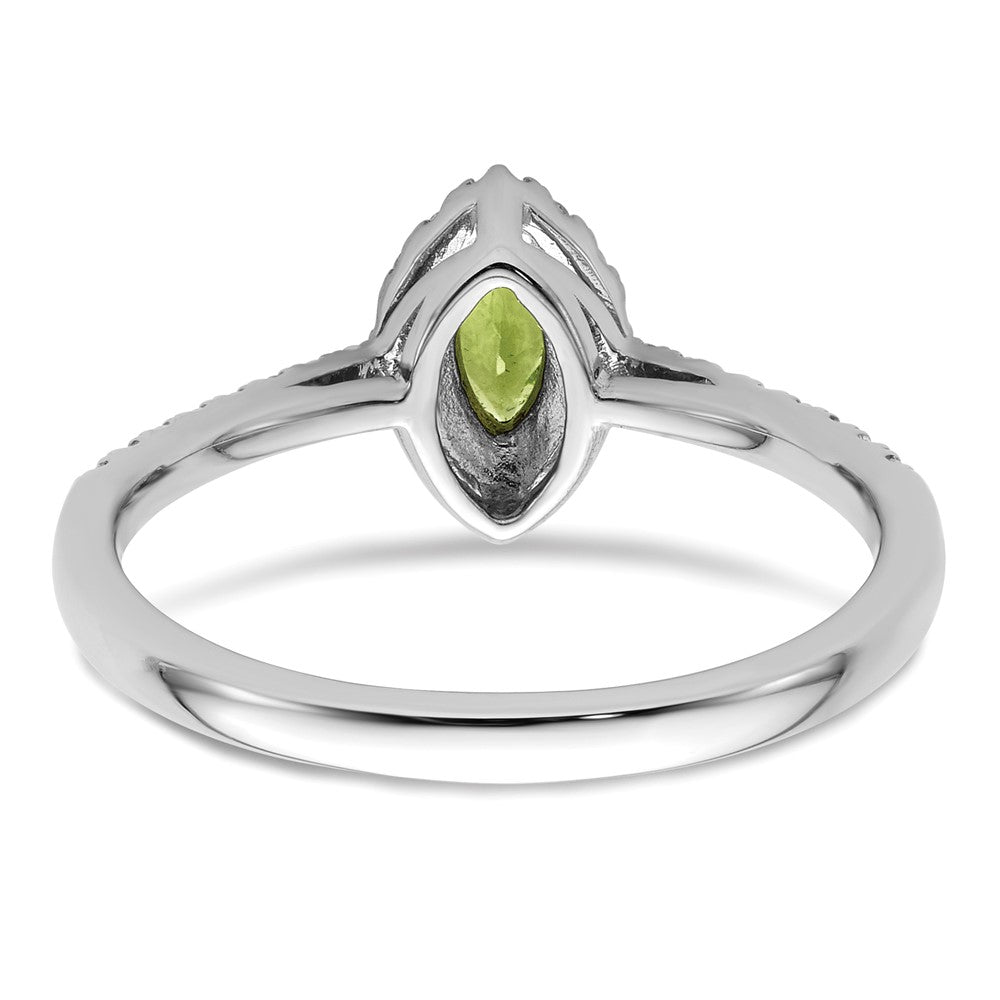 14K White Gold Lab Grown VS/SI FGH Dia and Peridot Ring