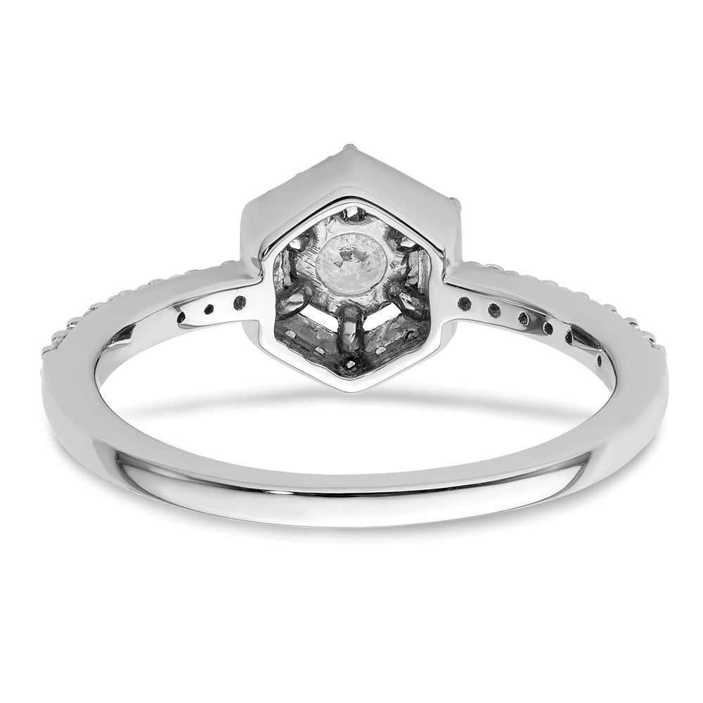 14K White Gold Lab Grown VS/SI FGH Dia Complete Geometric Halo Eng Ring