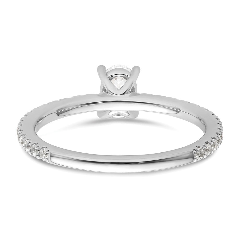 14K White Gold Lab Grown VS/SI FGH Dia Shared Prong Complete Engagement Rin