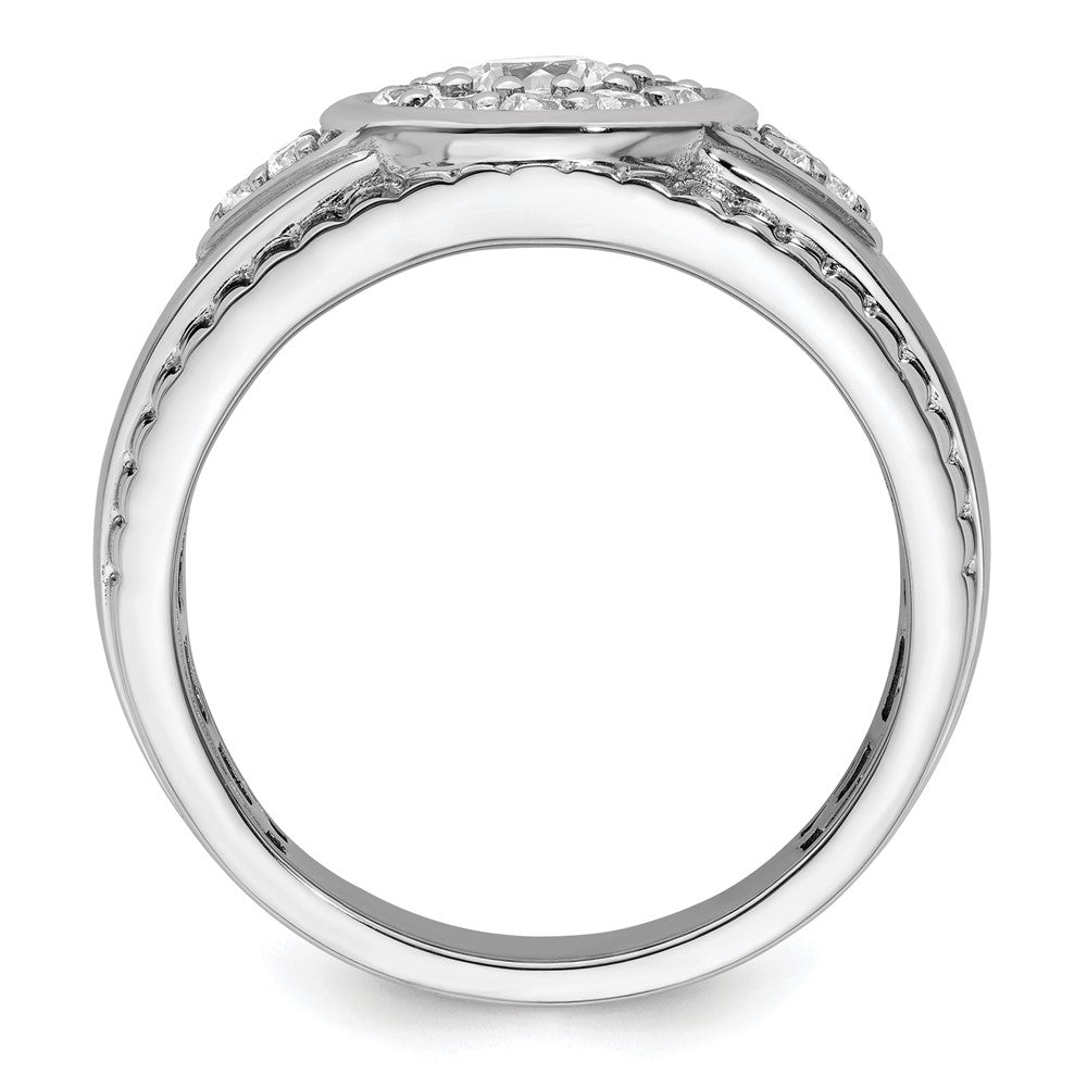 14K White Gold Lab Grown VS/SI FGH Dia Cluster Men's Ring