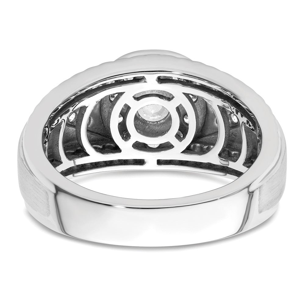 14K White Gold Lab Grown VS/SI FGH Dia Cluster Men's Ring