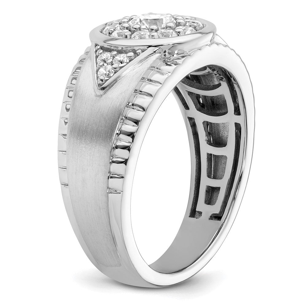 14K White Gold Lab Grown VS/SI FGH Dia Cluster Men's Ring