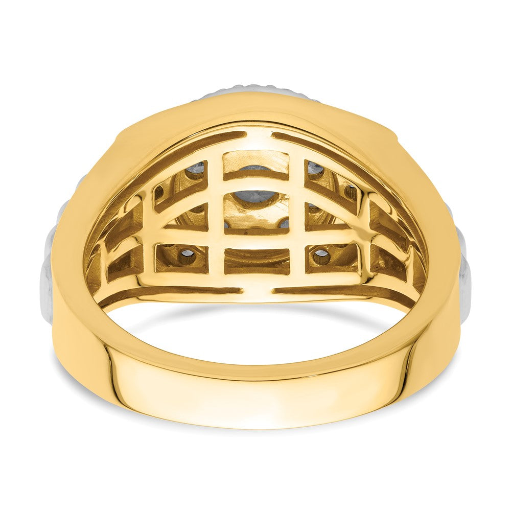 14K Two-Tone Lab Grown VS/SI FGH Dia Cluster Men's Ring