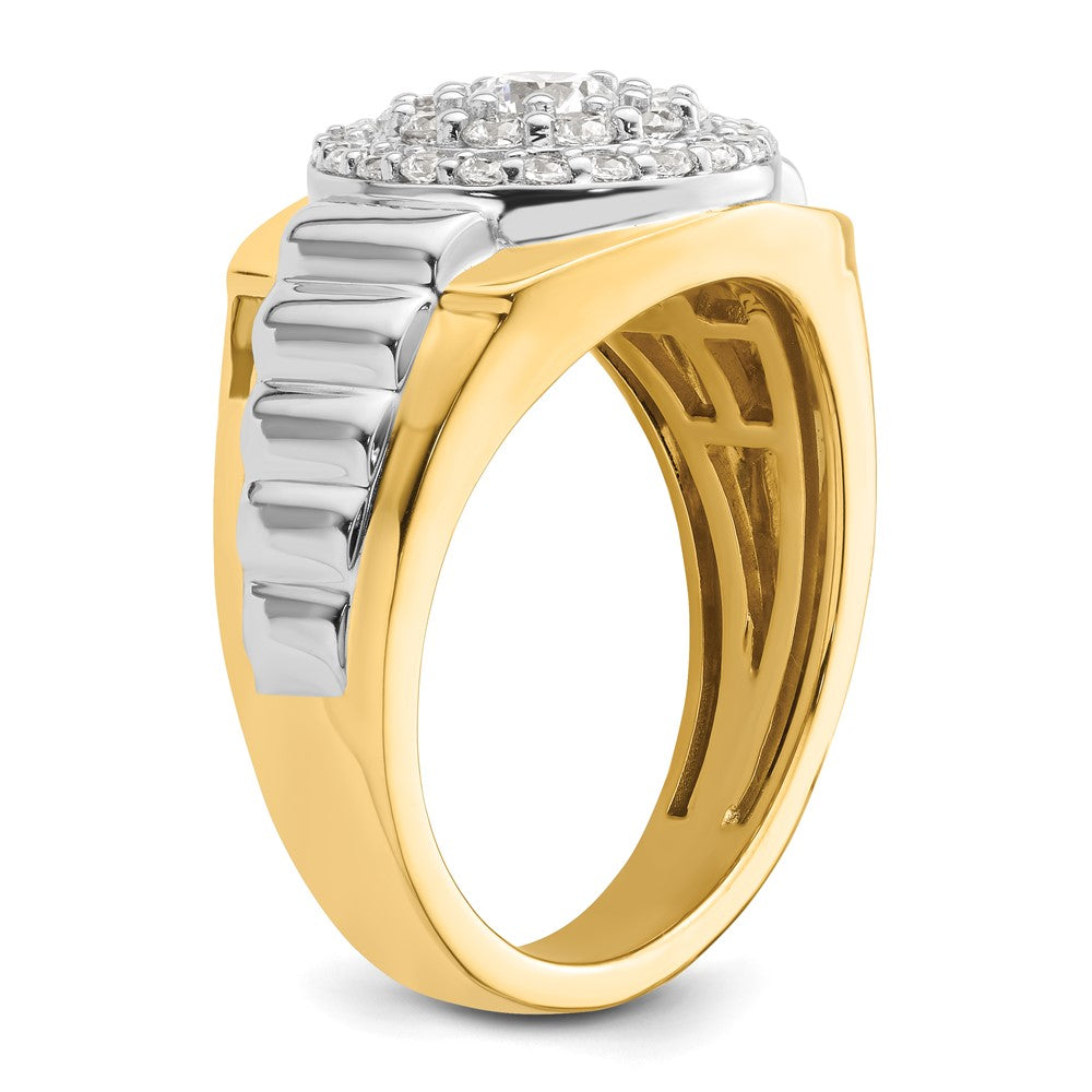 14K Two-Tone Lab Grown VS/SI FGH Dia Cluster Men's Ring