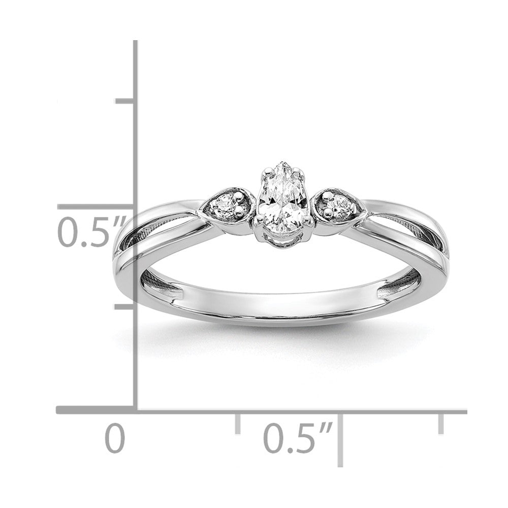 14K White Gold Lab Grown Diamond VS/SI FGH Complete Promise Ring