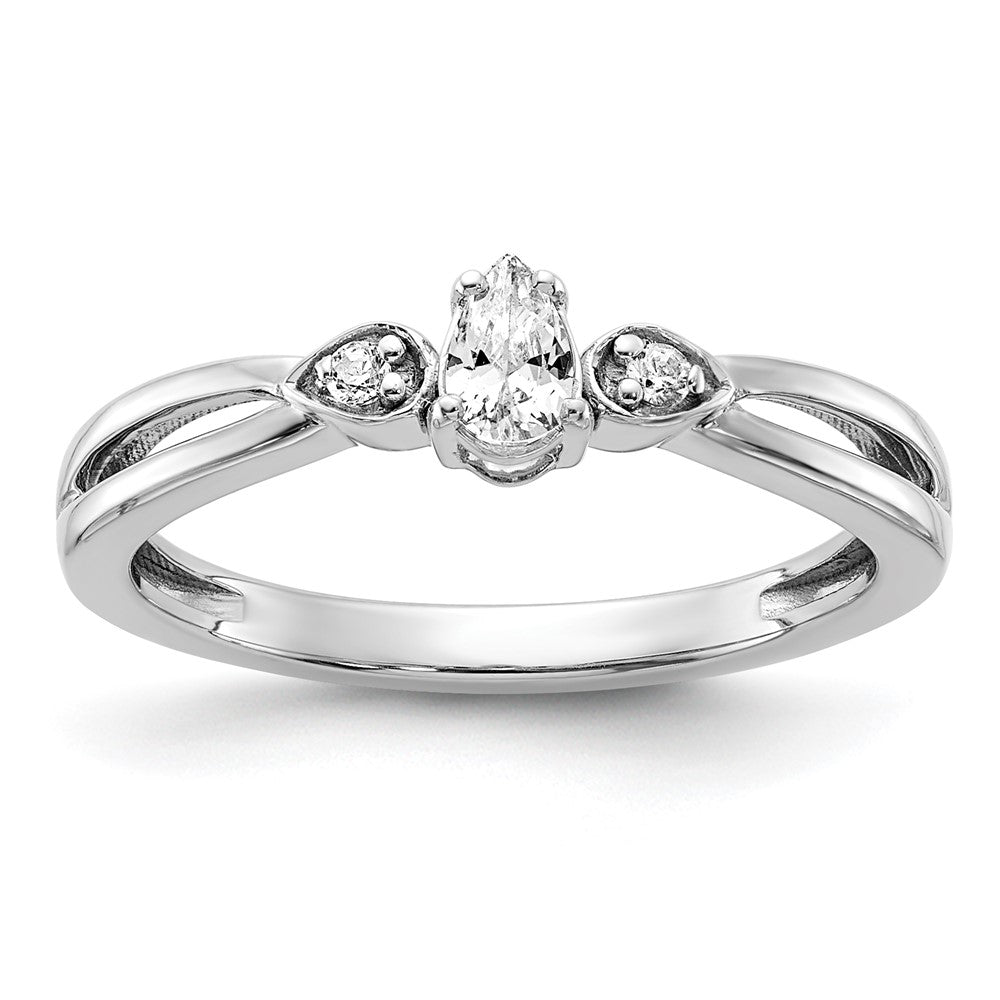 14K White Gold Lab Grown Diamond VS/SI FGH Complete Promise Ring