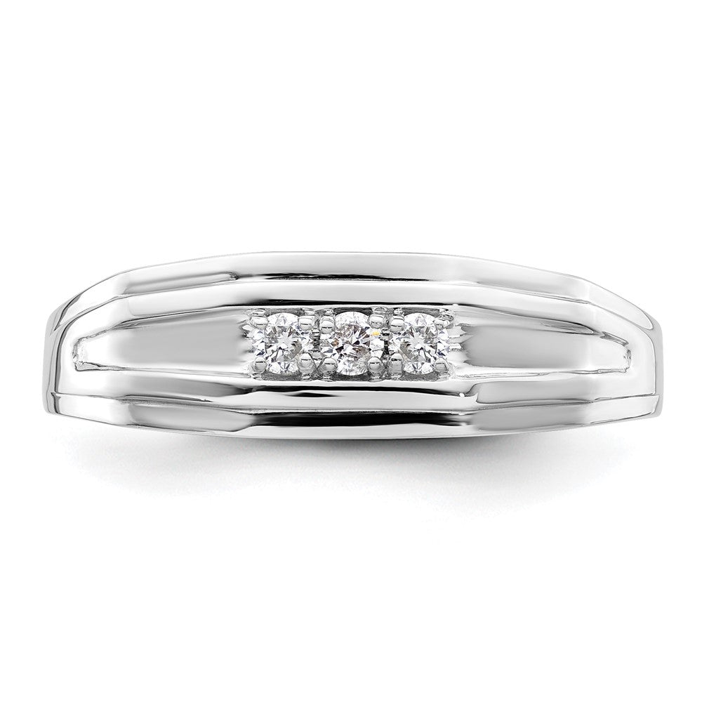 14K White Gold Lab Grown VS/SI FGH Dia Men's Ring