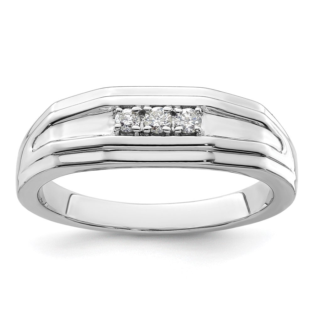 14K White Gold Lab Grown VS/SI FGH Dia Men's Ring