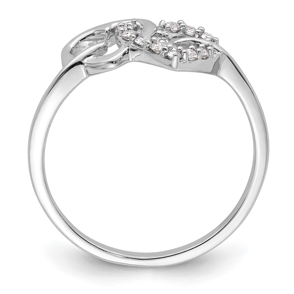 14K White Gold Lab Grown VS/SI FGH Dia Double Heart Ring