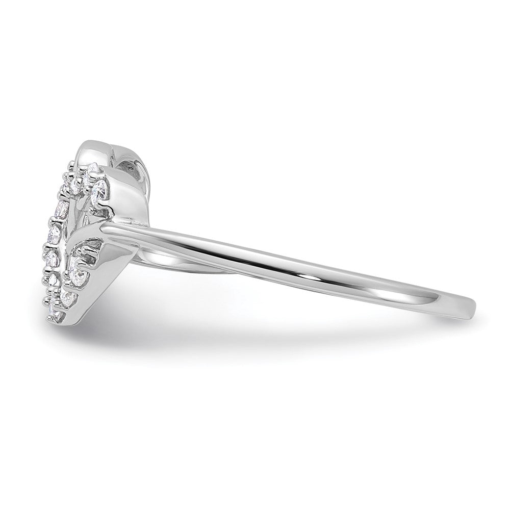 14K White Gold Lab Grown VS/SI FGH Dia Double Heart Ring