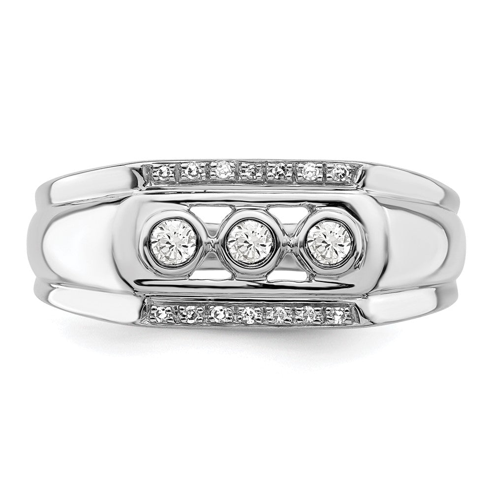 14K White Gold Lab Grown VS/SI FGH Dia Men's Ring