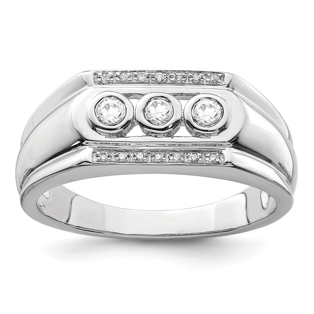 14K White Gold Lab Grown VS/SI FGH Dia Men's Ring