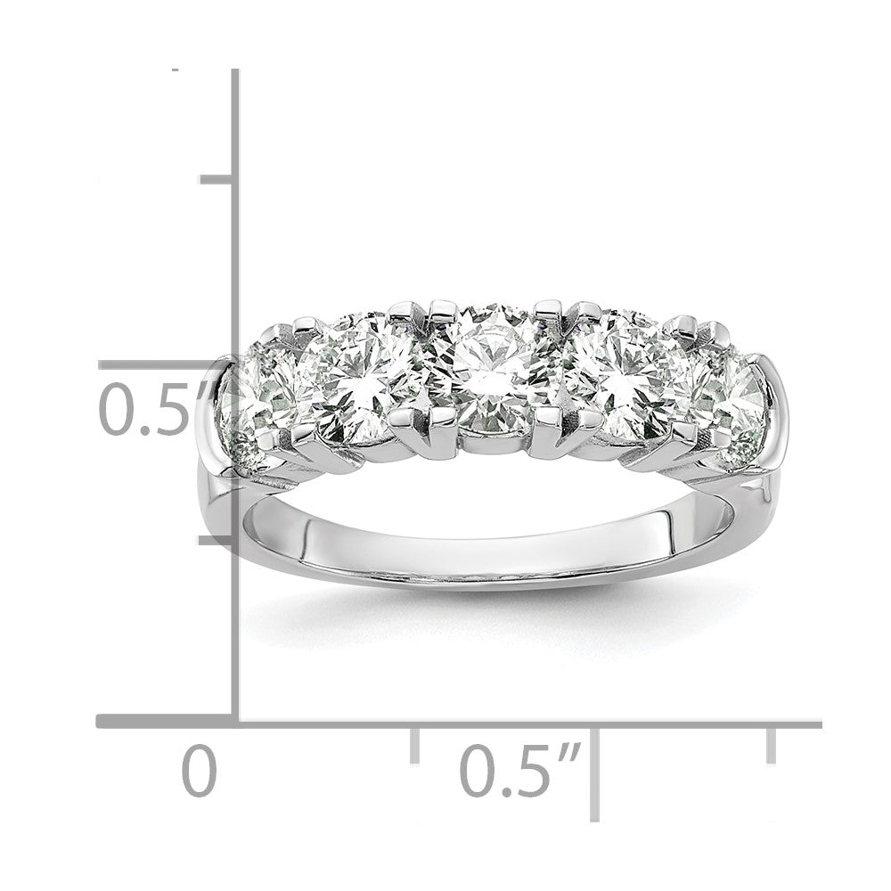 14K White Gold 5 Round 1.70ctw Lab Grown VS/SI FGH Dia Ring