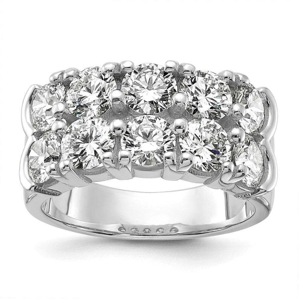 14K White Gold 10 Round 1/3ct Lab Grown VS/SI FGH Dia Ring