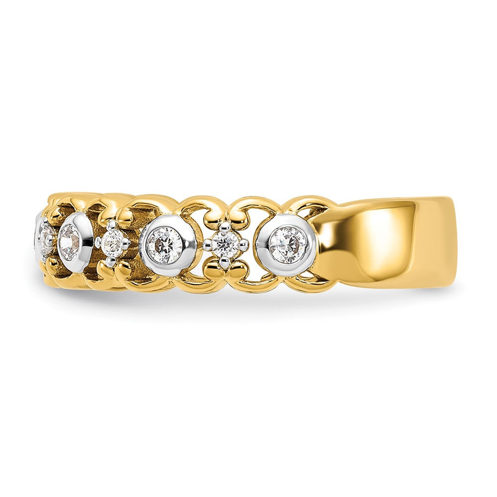 14K & White Rhodium Lab Grown Diamond VS/SI FGH Fancy Band