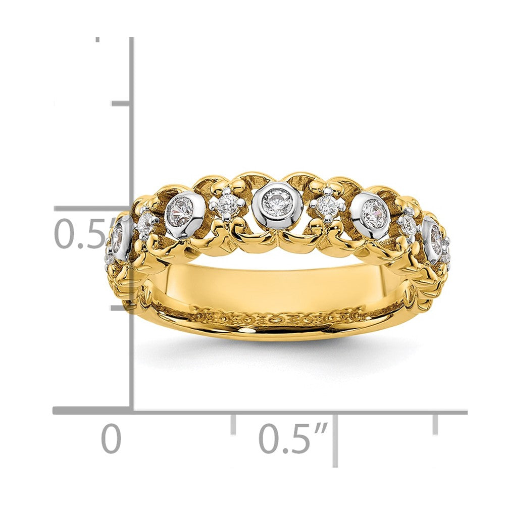 14K & White Rhodium Lab Grown Diamond VS/SI FGH Fancy Band