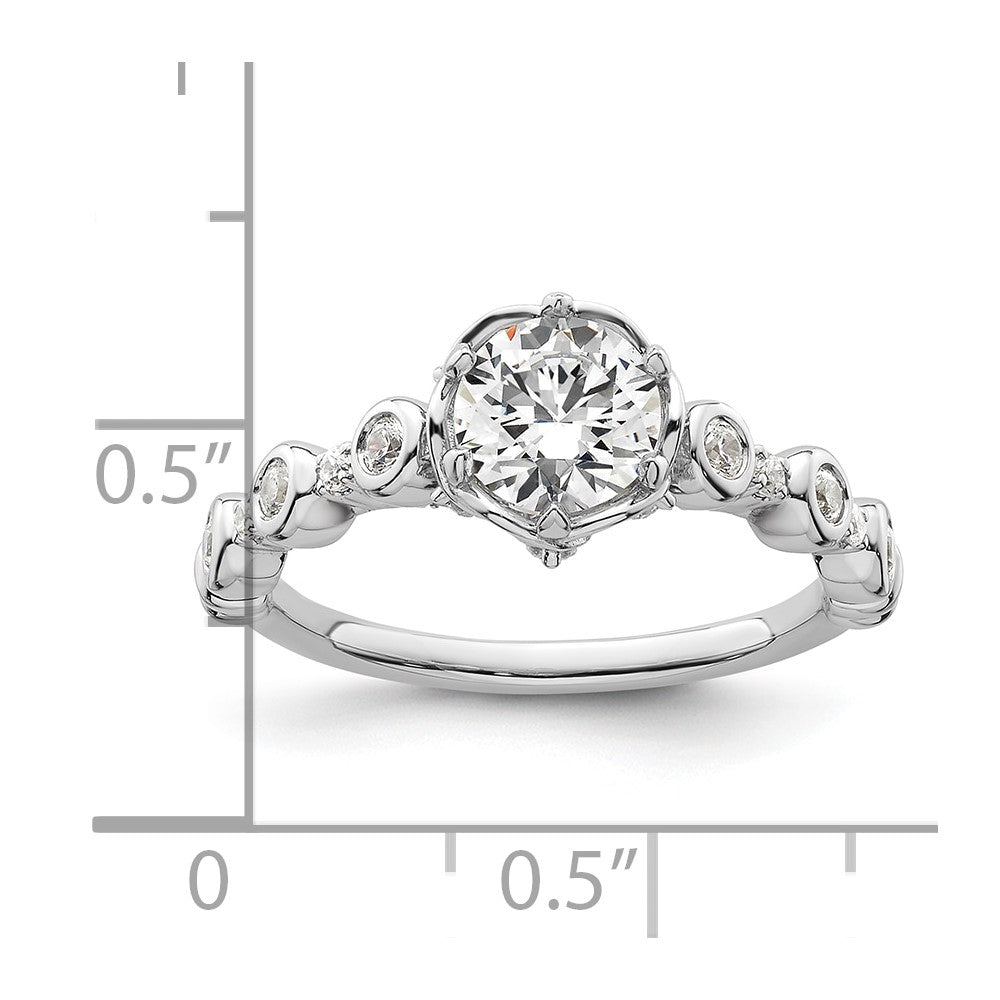 14K White Gold Lab Grown VS/SI FGH Dia Semi-mount Engagement Ring