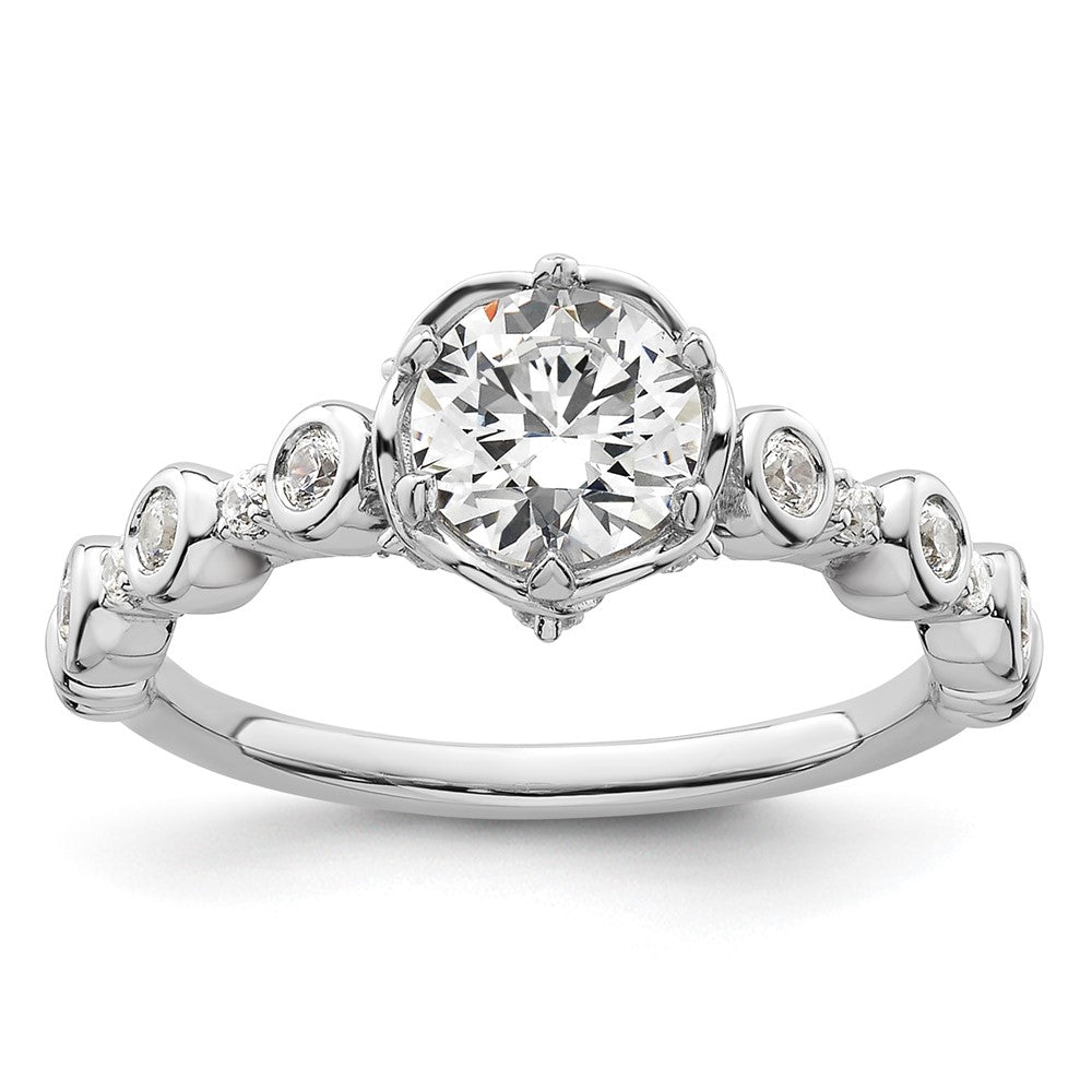 14K White Gold Lab Grown VS/SI FGH Dia Semi-mount Engagement Ring