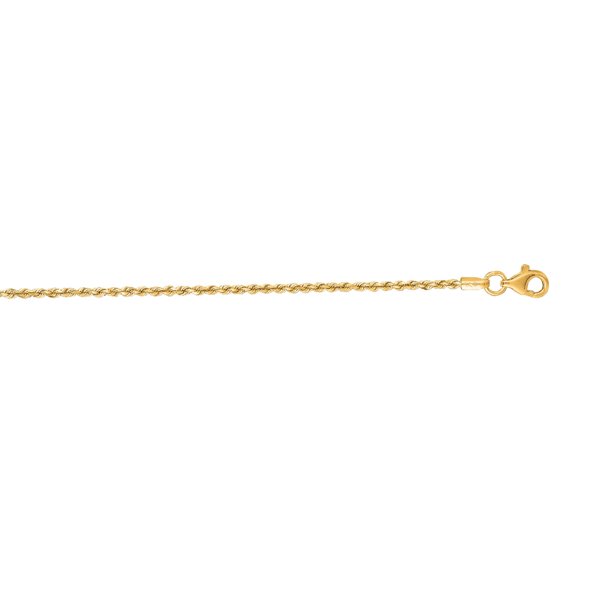 14K Yellow Gold 1.6mm Royal Rope 24" Chain with Lobster Lock