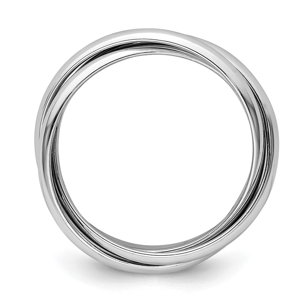 14k White Gold Polished Rolling Ring Size 6.5