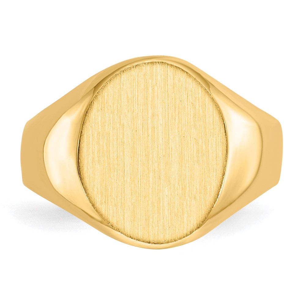 14k 12.5x11.0mm Closed Back Signet Ring