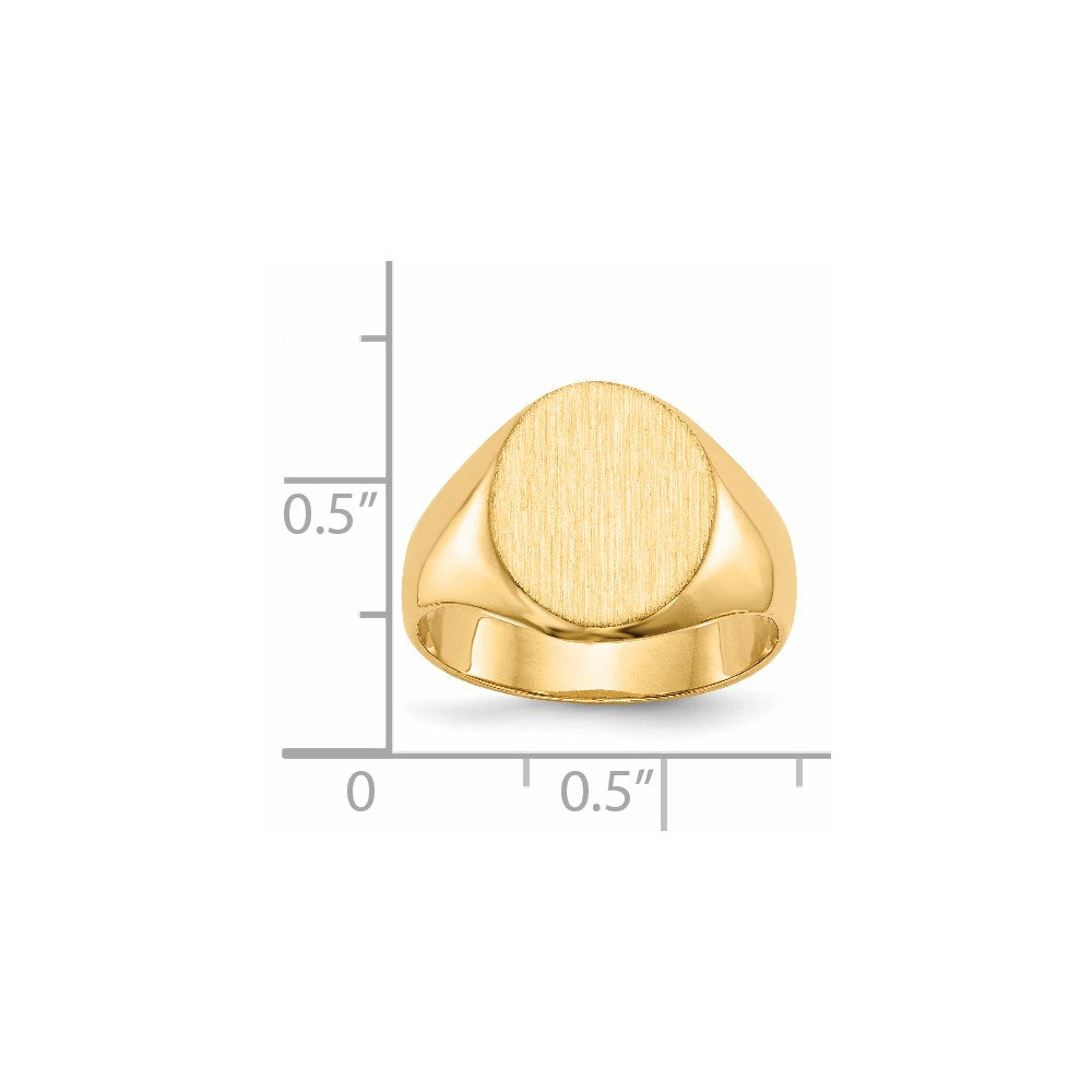 14k 12.5x11.0mm Closed Back Signet Ring