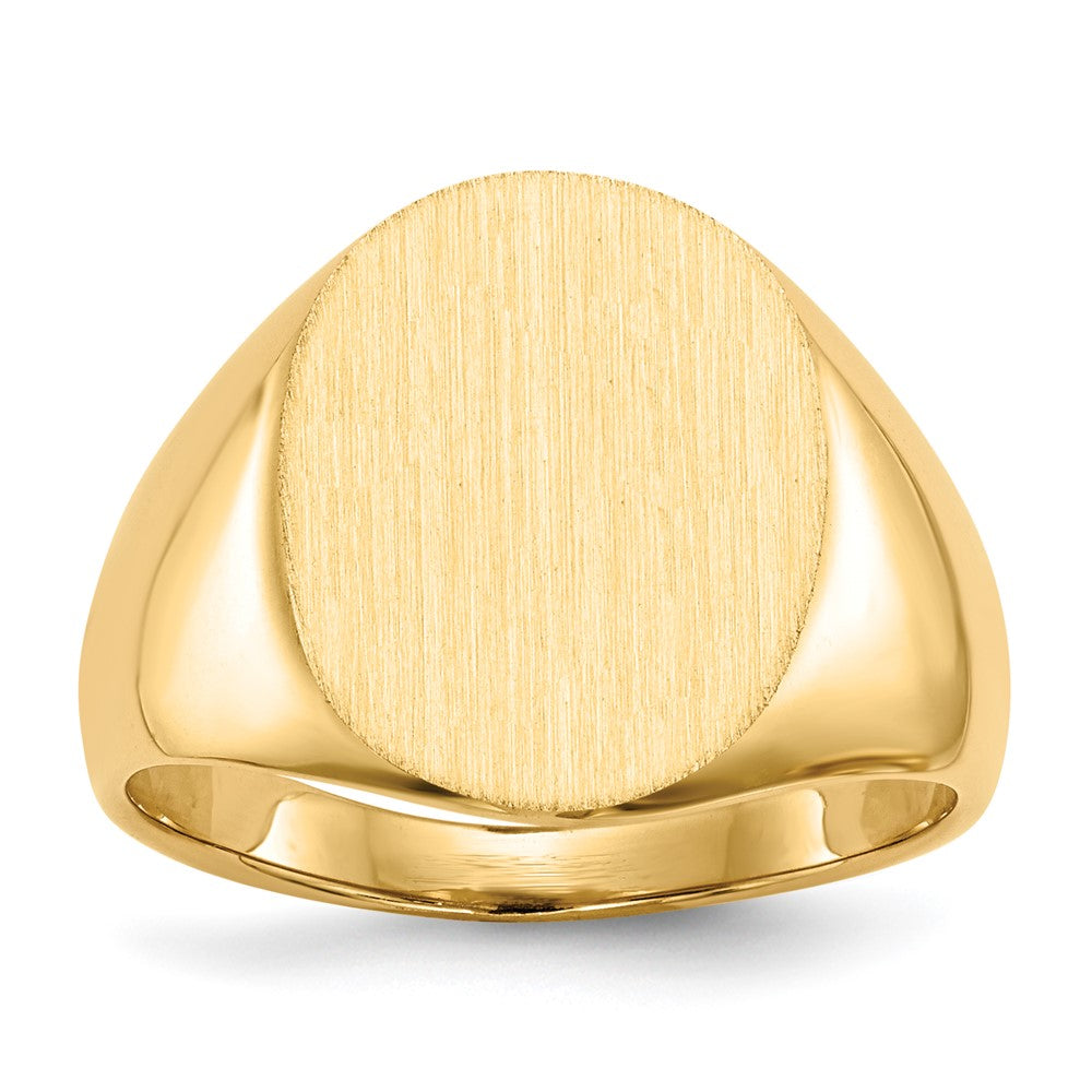 14k 16.0x13.0mm Closed Back Signet Ring