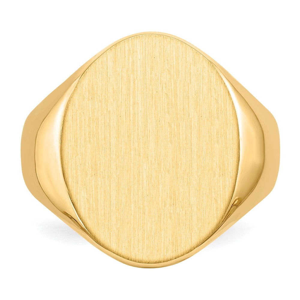 14k 20.5x16.0mm Closed Back Mens Signet Ring