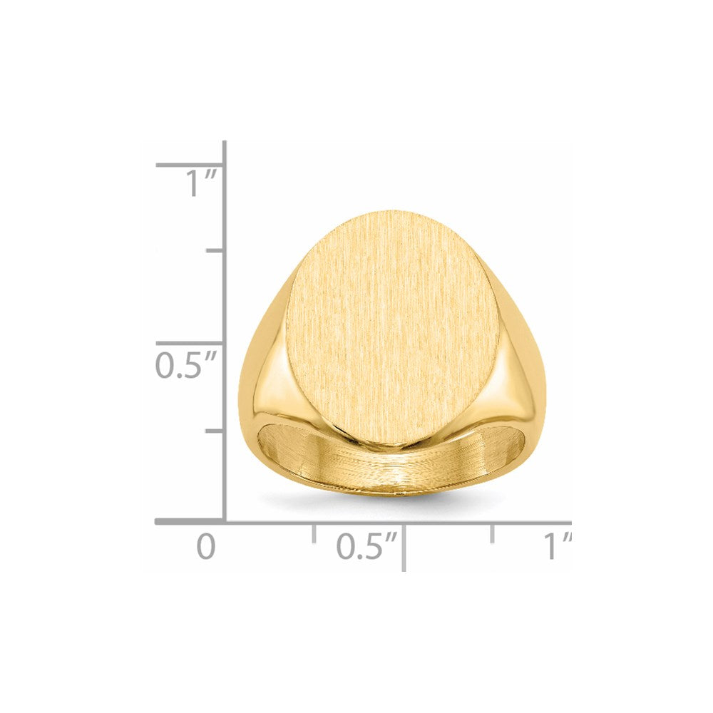 14k 20.5x16.0mm Closed Back Mens Signet Ring