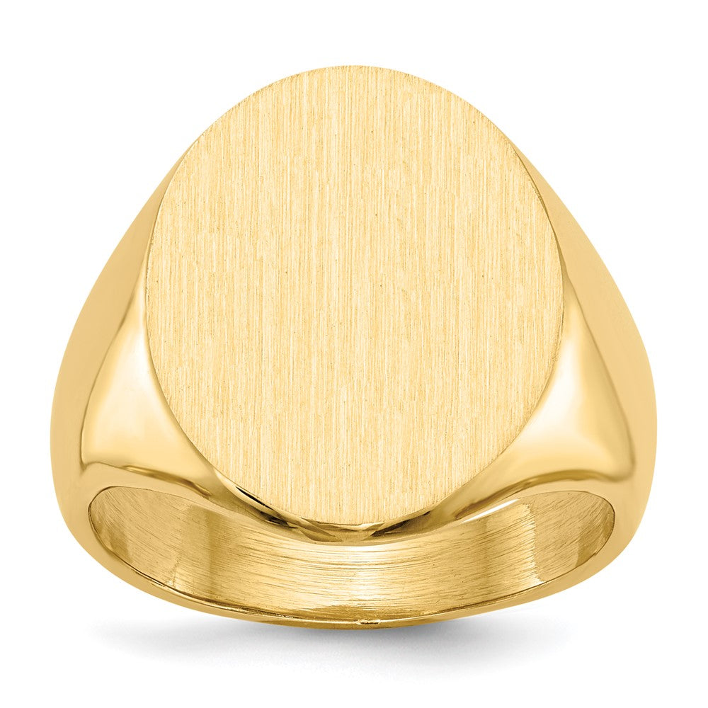 14k 20.5x16.0mm Closed Back Mens Signet Ring