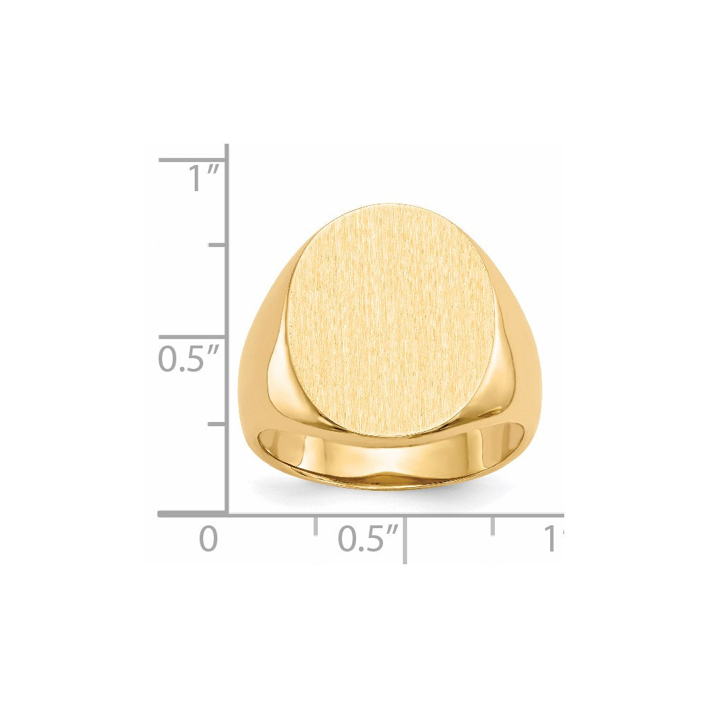 14k 20.5x16.0mm Open Back Mens Signet Ring