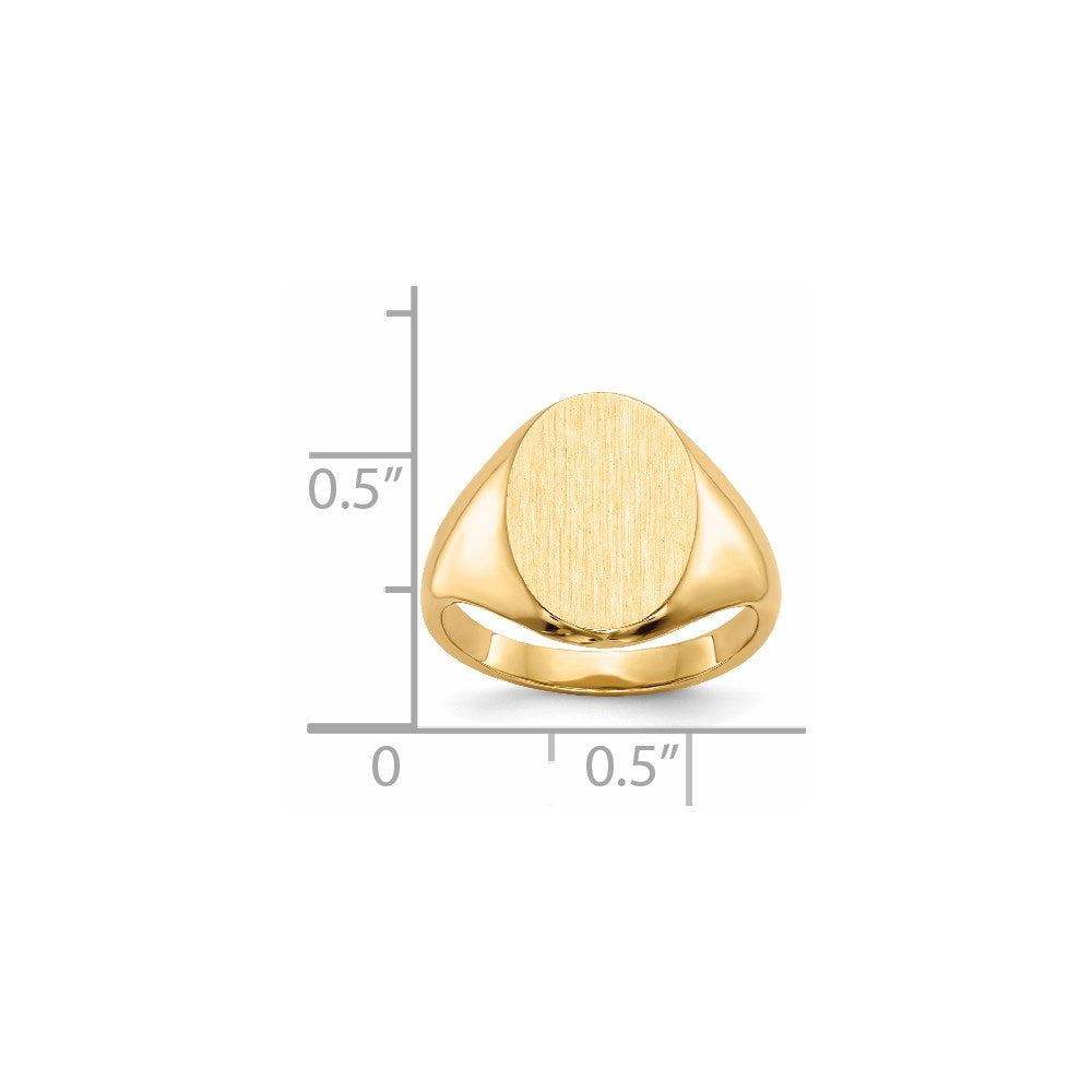 14k 9.5x12.5mm Closed Back Signet Ring