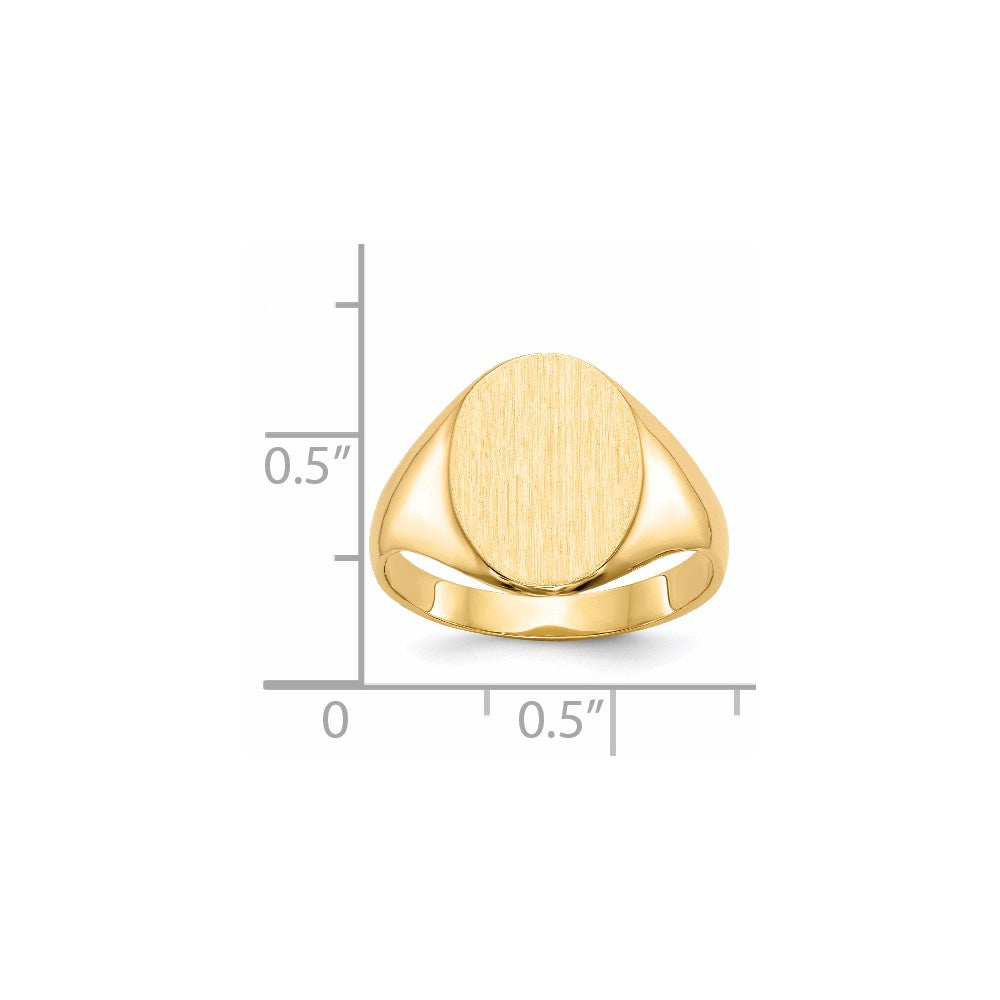 14k 14.0x10.0mm Closed Back Signet Ring