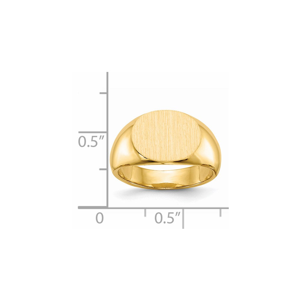 14k 9.5x12.5mm Closed Back Signet Ring