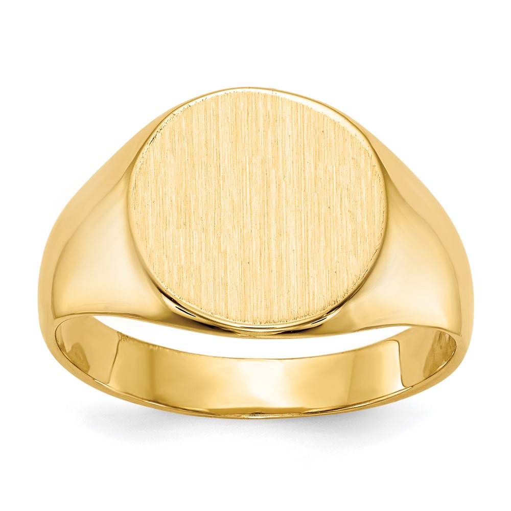 14k 10.5x11.0mm Closed Back Signet Ring