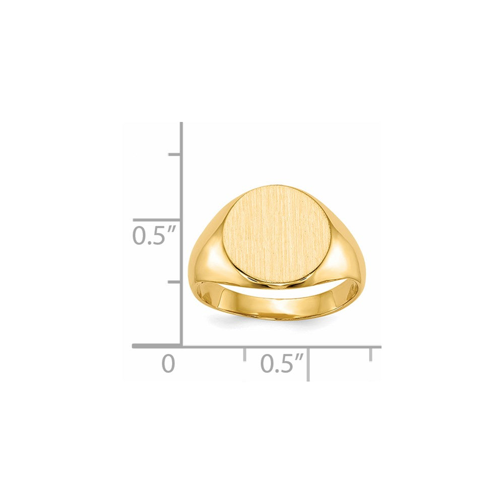 14k 11.5x12.0mm Closed Back Signet Ring