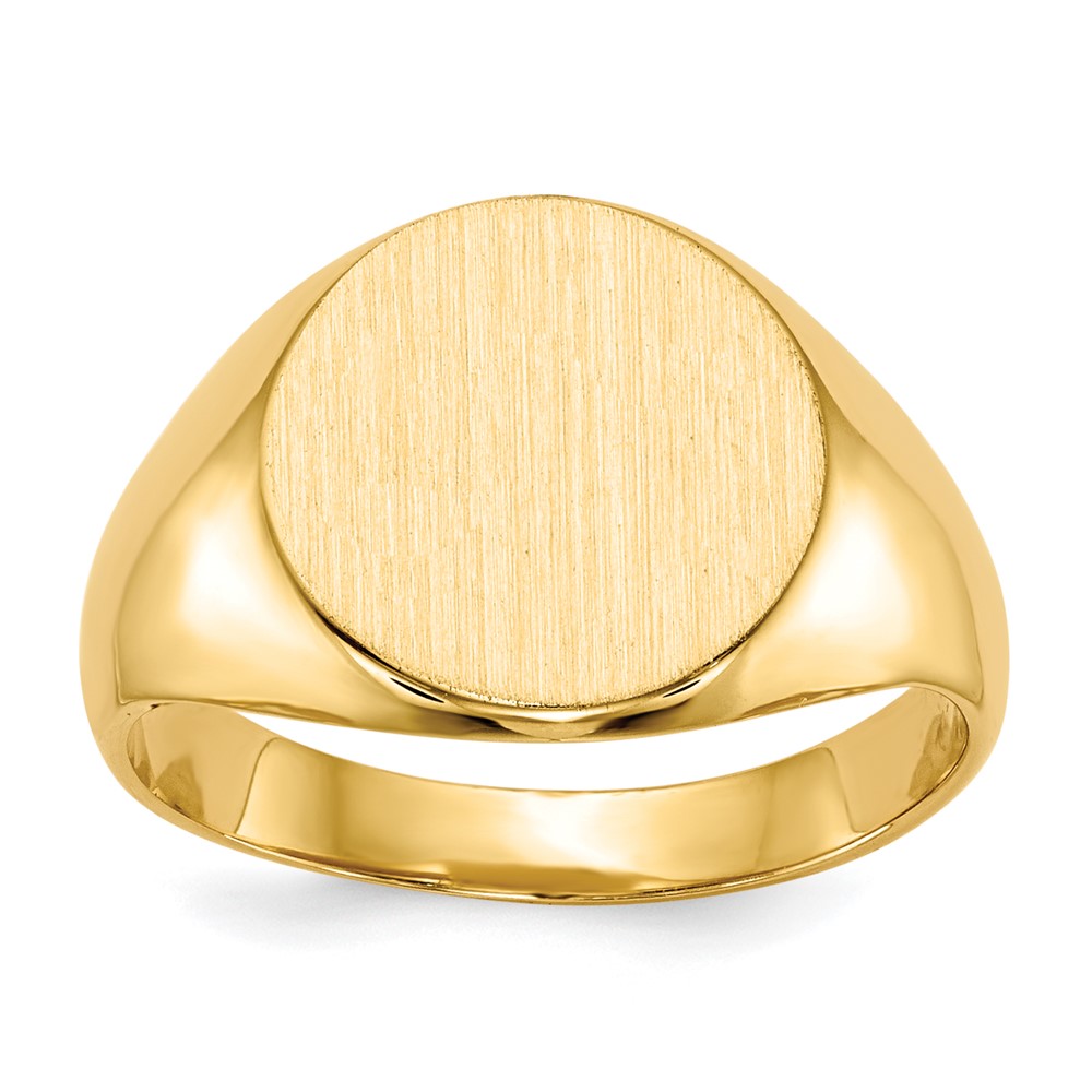 14k 11.5x12.0mm Closed Back Signet Ring