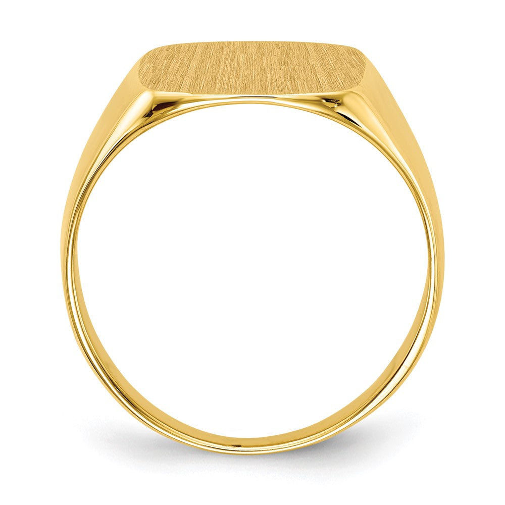 14k 15.0x13.5mm Closed Back Men's Signet Ring