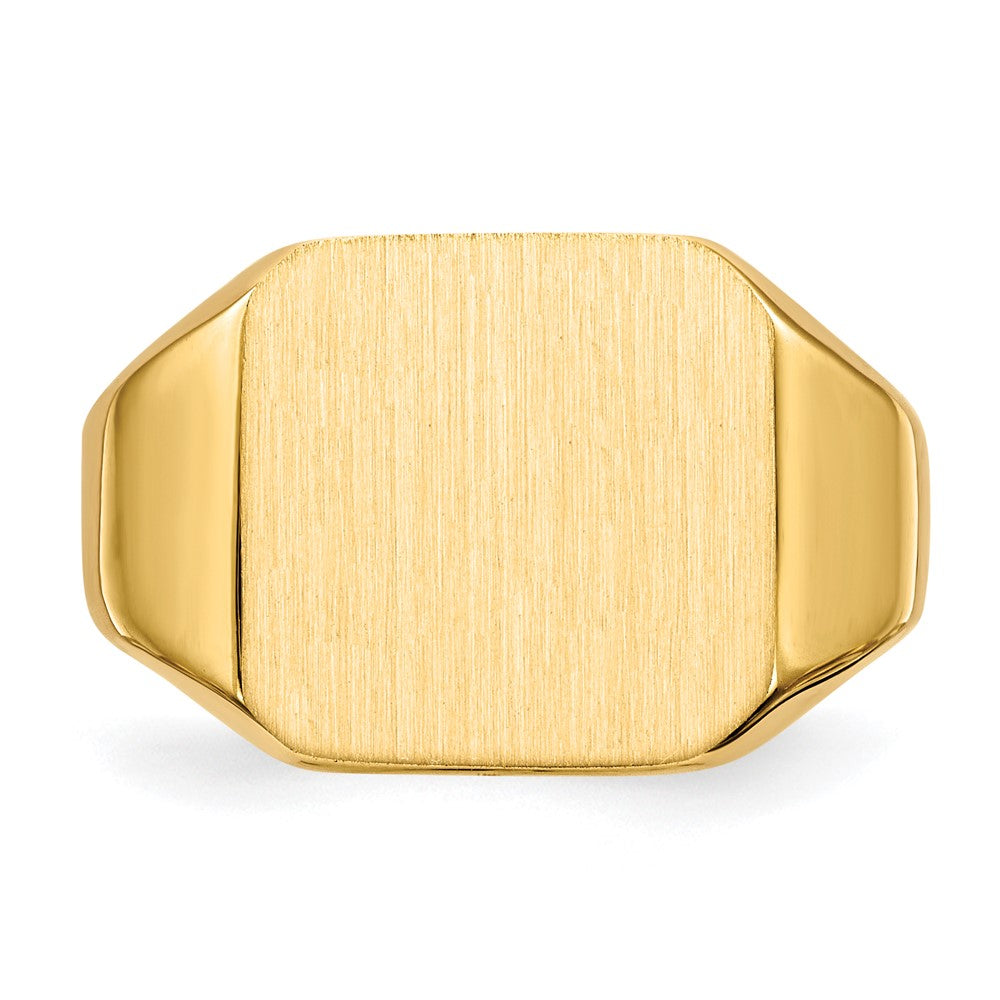 14k 13.0mm x14.0mm Closed Back Men's Signet Ring