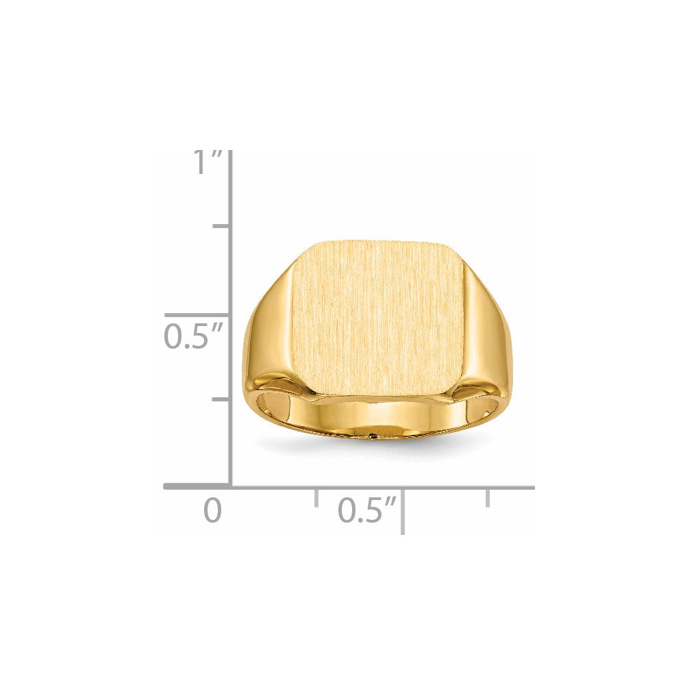 14k 13.0mm x14.0mm Closed Back Men's Signet Ring