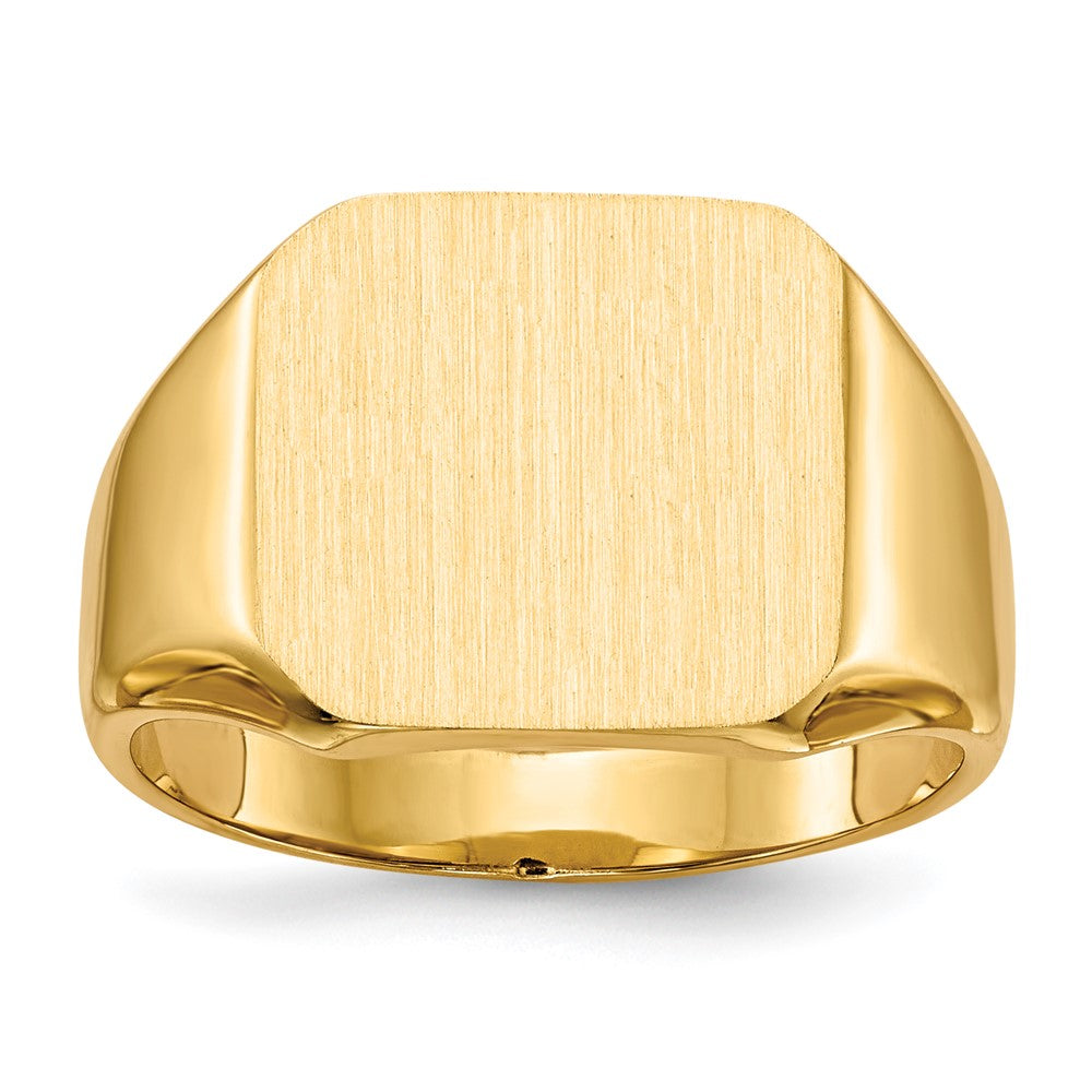 14k 13.0mm x14.0mm Closed Back Men's Signet Ring