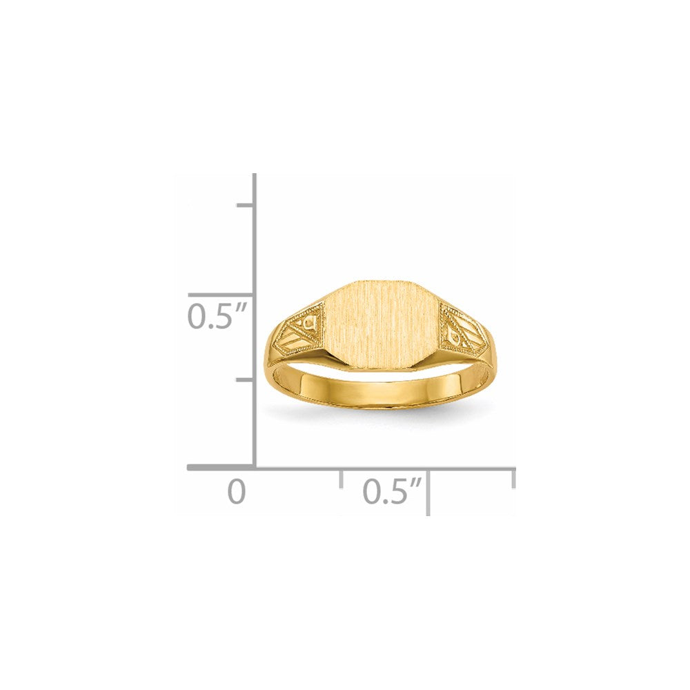 14k 7.0x8.5mm Closed Back Signet Ring