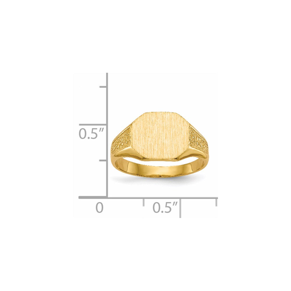 14k 9.0x11.0mm Closed Back Signet Ring