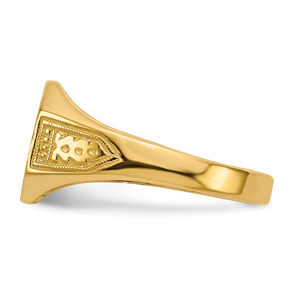 14k 9.0x11.0mm Open Back Signet Ring